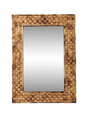 Vivense Dfn Wood Dekoratif Duvar Salon Aynası, 100X60
