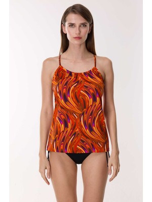 Ayyıldız 4668 Turuncu Desenli Tankini