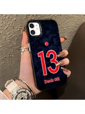 HONTINGA iPhone 11 ile Uyumlu Kılıfı Silikon Kenar Sert Arka Düşüme Önleyici Basitlik Anti Düşme Kamera Korumali Dünya Kupası 13 Numara Deniz Gül Desen Telefon Kılıfı K1-1216