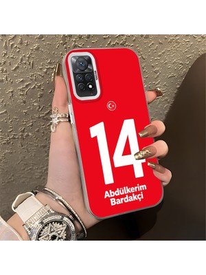 HONTINGA Xiaomi Redmi Note 11 Pro 5g ile Uyumlu Kılıfı Silikon Kenar Sert Arka Düşüme Önleyici Basitlik Anti Düşme Kamera Korumali Dünya Kupası 14 Numara Abdülkerim Bardakçı Desen Telefon Kılıfı K1-1217