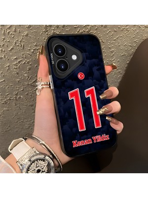 HONTINGA iPhone 17 ile Uyumlu Kılıfı Silikon Kenar Sert Arka Düşüme Önleyici Basitlik Anti Düşme Kamera Korumali Dünya Kupası 11 Numara Kenan Yıldız Desen Telefon Kılıfı K1-1214