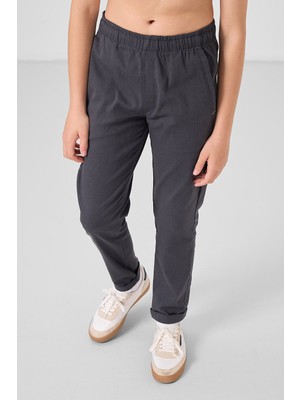 Tommy Life Antrasit Standart Fit Dokuma Hafif Esnek Chino Erkek Çocuk Pantolon - 11272