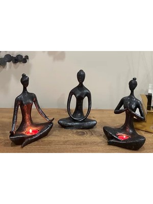 Vivense Yogacı Mumluk Set Gümüş Eskitme