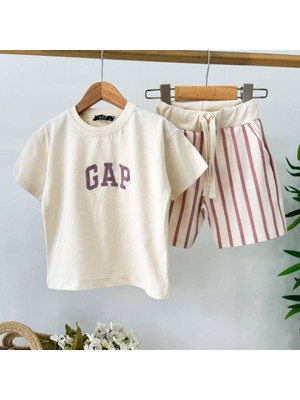 Butik Kız Çocuk Pamuklu Şortlu 2'li Alt - Üst Takım