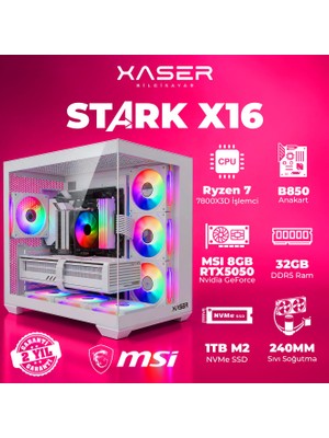 Xaser Stark X16 Ryzen 7 7800X3D 32GB Ram 1tb M.2 Nvme SSD 8gb RTX5050 Sıvı Soğutmalı Oyuncu Bilgisayarı
