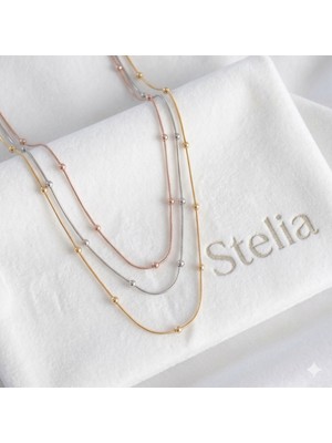 Stelia Kolye - Mix Renk 3'lü Topçuk Detay Kadın Kolye