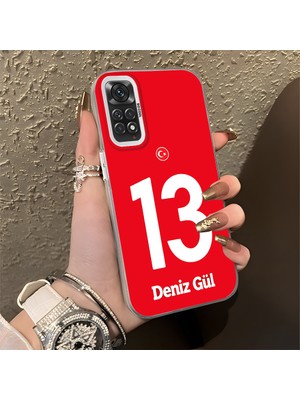 HONTINGA Xiaomi Redmi Note 11 ile Uyumlu Kılıfı Silikon Kenar Sert Arka Düşüme Önleyici Basitlik Anti Düşme Kamera Korumali Dünya Kupası 13 Numara Deniz Gül Desen Telefon Kılıfı K1-1216