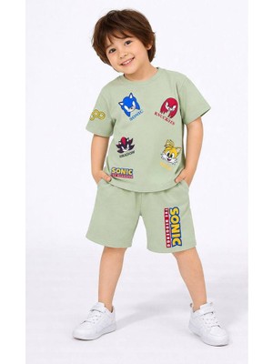 Miniko Kids Erkek Çocuk Sonic Modelli Pamuk Şortlu Takım