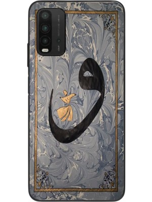Le Balvo Redmi 9t Uyumlu Vav Harfi Gri Baskılı Silikon Kılıf