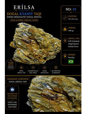Erilsa Sertifikalı Doğal Kyanit Taşı Kütle – Ham Kristal Form Dekoratif Mineral NO10