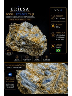 Erilsa Sertifikalı Doğal Kyanit Taşı Kütle – Ham Kristal Koleksiyonluk Dekor Mineral No4