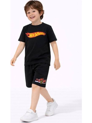 Miniko Kids Erkek Çocuk Hot Wheels Modelli Pamuk Şortlu Takım