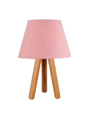 Vivense Evlight Üç Ayaklı Ahşap Abajur, Pembe