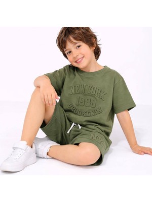 Miniko Kids Erkek Çocuk Kabartma Modelli Pamuk Şortlu Takım