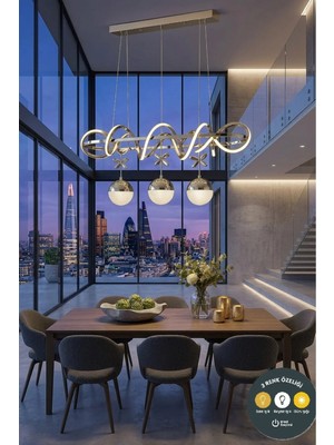 Lzy Avize Store Kuzey Krom LED Yemek Masası Sarkıt Avize & Şık ve Modern Aydınlatma