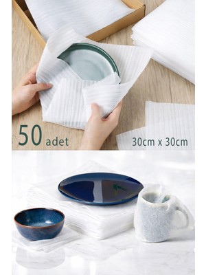 Ezupack 30CMX30CM Şilte Tabak Arası Bardak Sarma Cam Sarma Şiltesi Taşınma Ambalaj Malzemesi 50ADET
