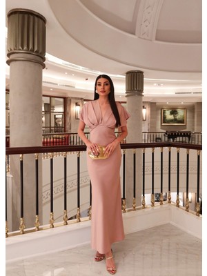 Esra Helvacı Eh Collection Saten Midi Elbise