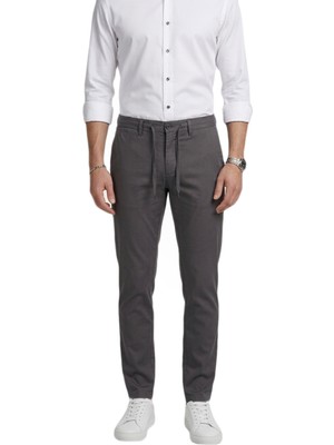 Rizzup Erkek Füme Esnek Kumaş Slim Fit Beli Lastikli Günlük Spor Pantolon 2601070