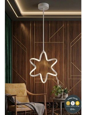 Lzy Avize Store Yıldız Model Eskitme 3 Renkli Sarkıt Modern – Salon, Çocuk Odası, Mutfak ve Antre Için Şık Aydınlatma