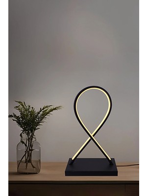 Lzy Avize Store 3 Renk Loop Masa Lambası LED – Modern Siyah Loop Tasarım Dekoratif Aydınlatma