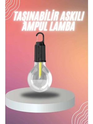 Şarjlı Dekoratif Kamp Lambası Askılı Ampul LED Işık Type-C Girişli