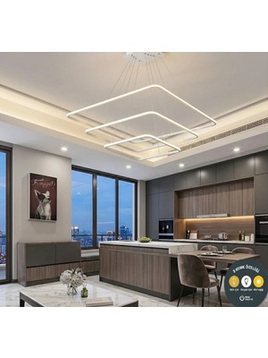 Lzy Avize Store Modern Kare Beyaz Kasa Günışığı LED Avize & Şık Salon Aydınlatma