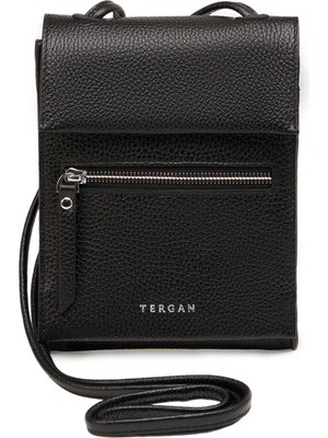 Tergan Siyah Hakiki Deri Kadın Çapraz Askılı Çanta - S26Y1BC80168-A41