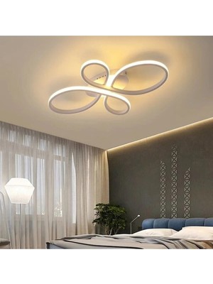 Lzy Avize Store Liya Lalezar Plafonyer Model Beyaz Kasa Ledli Modern 3 Renkli Aydınlatmalı Avize