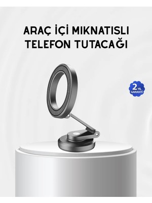 Manyetik Katlanabilir Araç Telefon Tutucu – Magsafe Uyumlu, 360° Ayarlanabilir, Güçlü Mıknatıs