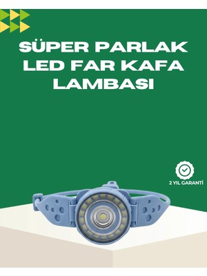 LED Kafa Lambası Kamp Yürüyüş ve Gece Kullanımı Için