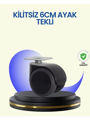 6 cm Döner Kilitsiz Ayak Tek Parça