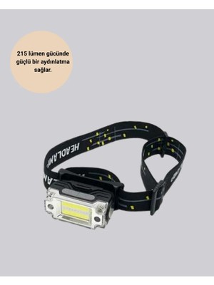 Kompakt LED Kafs Feneri USB Şarjlı Manyetik 2 Işık Modlu 215 Lümen