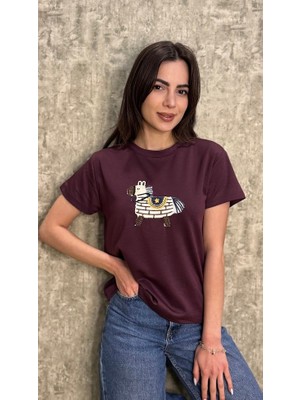 Leilaa At Nakışlı Midi Boy T-Shirt