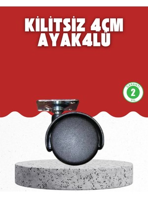 4 cm Kilitsiz Tekerlek Ayak Seti Zemin Koruyucu