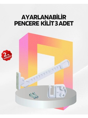 Cam Pencere Güvenlik Kilidi Açılma Sınırlayıcı Aparat 3 Adet