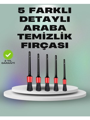 5'li Araç Temizlik Fırça Seti-Detaylı Temizlik Için Çok Amaçlı Fırçalar