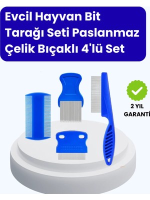 Evcil Hayvan Bakımı Için Dayanıklı ve Çok Amaçlı Tarak Seti (4 Parça)