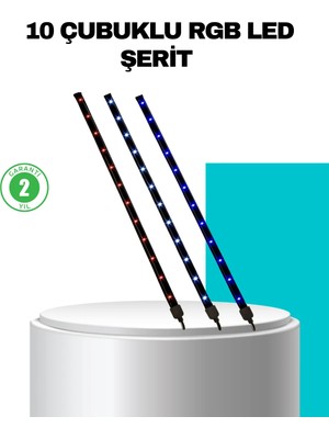 LED Meteor Yağmur Işığı 10 Adet Çubuk Kayan Yıldız Efektli