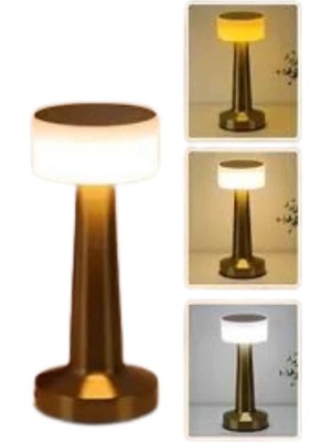 Kablosuz Renkli Masa ve Gece Lambası Altın Rengi Dokunmatik LED Lamba