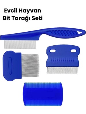 Bit, Pire ve Tüy Temizliğine Uygun Çok Amaçlı Evcil Hayvan Tarağı Seti