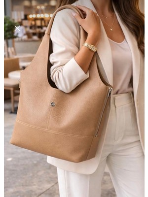 Velvet Rush Yeni Sezon Yandan Fermuar Detaylı Hobo Model Omuz Çantası