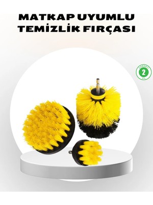 3’lü Matkap Ucu Fırça Seti – Derinlemesine Temizlik, Tüm Yüzeylerle Uyumlu