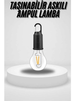 Taşınabilir Askılı Ampul Kamp Lambası Askılı Type-C Şarjlı Bahçe Lambası