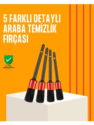 Araba Temizliği Için 5 Parça Fırça Takımı
