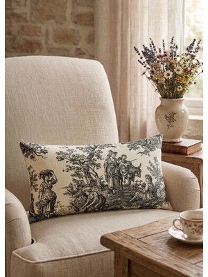 SHOPSHOP SS Ingiliz Fransız Köylü Rustik Vintage Dekoratif Yastık Kırlent Kılıfı