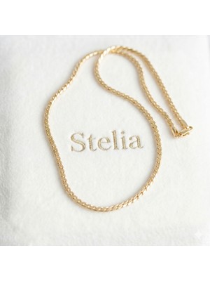 Stelia Kolye - Yassı Model Italyan Zincir Kadın Kolye - 60 cm