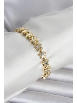 Pirinç Gold Renk Yıldız Model Kadın Bileklik