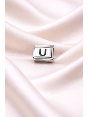 U Harfli Charm | Paslanmaz Çelik Harf Charm | Kişiye Özel Bileklik Aksesuarı