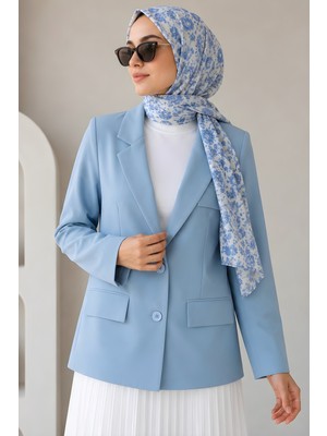 İmaj Butik Bebe Mavi Astarlı Blazer Dabıl Ceket