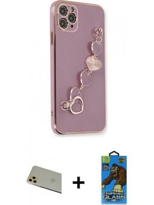 Pileli Store Pilelistore™ iPhone 11 Pro Max Kılıf Nova Işık Prime - Siyah 18D Cam Ekran Koruyucu + Rainbow Kamera Lens Koruma Cam - Gd